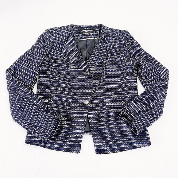 Karl Lagerfeld Woven 1-Button Blazer SZ8 Mint - Picture 8 of 8